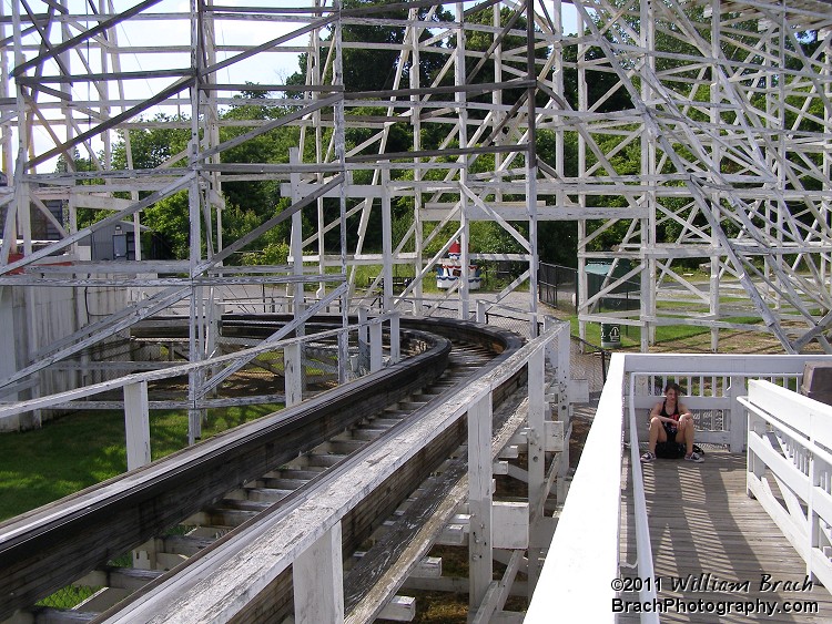 Track leading up to the lift hill.