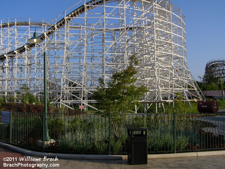 Here's the Wild One's turnaround to go back towards the station.  You can see the original diving turn this coaster used to have until it was reprofiled.