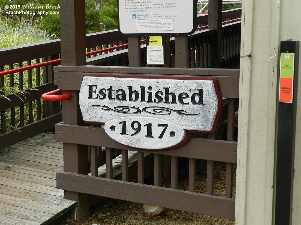 Giant Coaster was initially built in 1917 at Paragon Park in Massachusetts.  It was relocated to Maryland for the 1985 season and was renamed to Wild One.