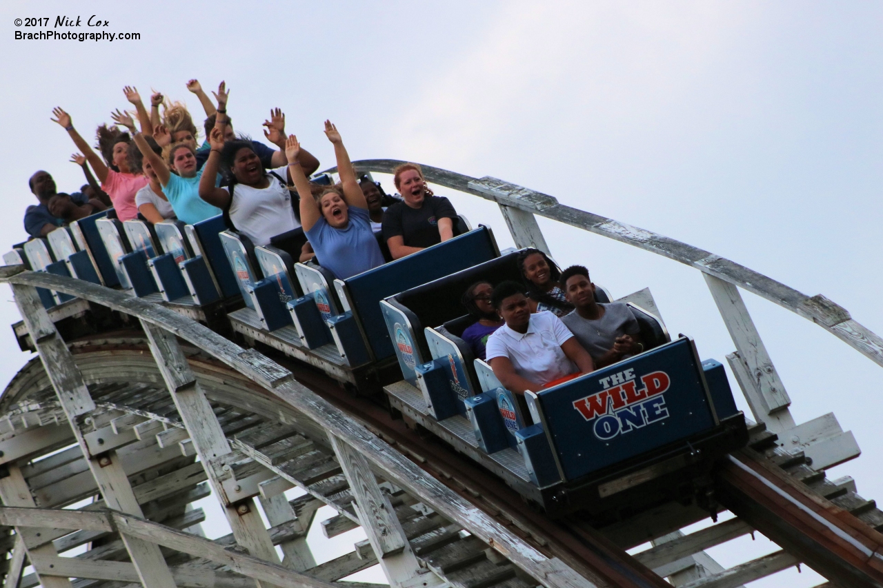 The train going down a drop.