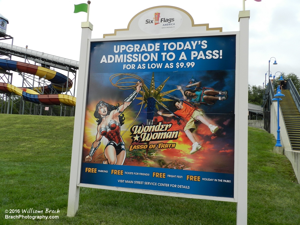 Signs are up througout the park advertising the new ride that's coming to the park for 2017.