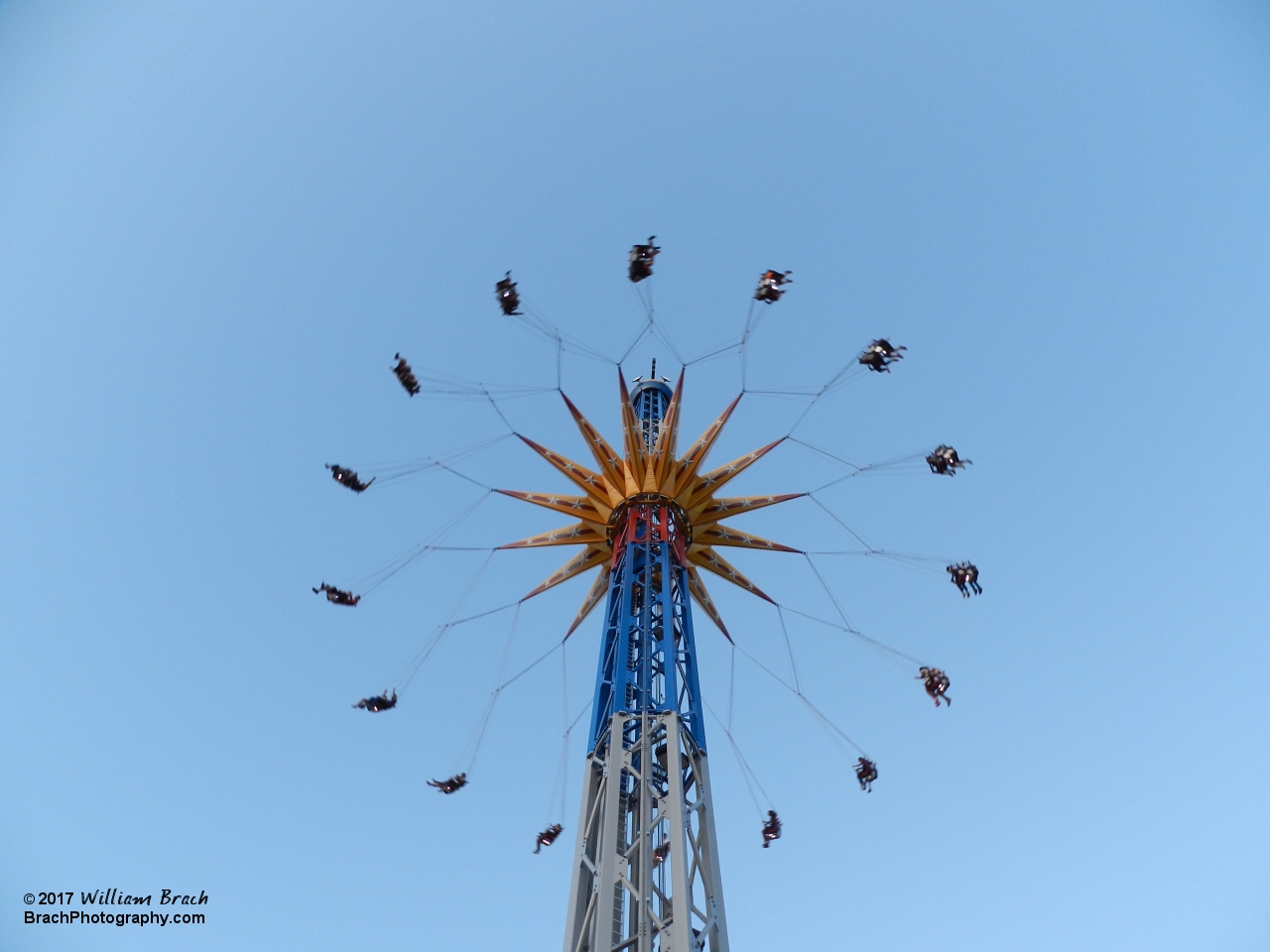 Gondola up in the air.