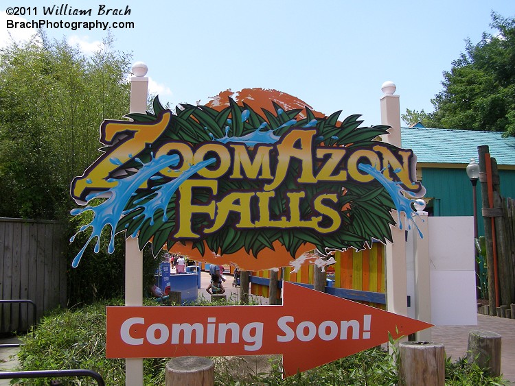 ZoomAzon Falls was not open when I visited at the end of May.  The ride finally did open in June.