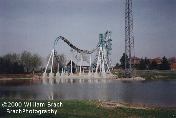 Boomerang: Coast to Coaster from across the lake.