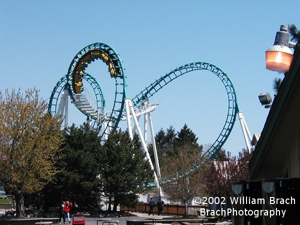 Train running through the cobra roll.