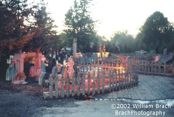 (Six Flags) Darien Lake's graveyard situated between Superman and Predator.