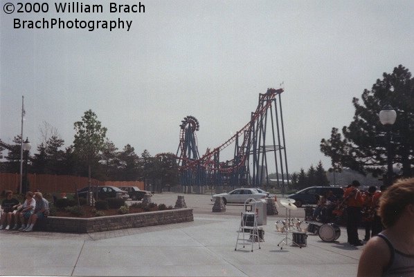 From the park's entrance gates on Opening Day 2000.