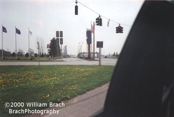 Opening Day 2000, waiting for the traffic light to let us into the parking lot!