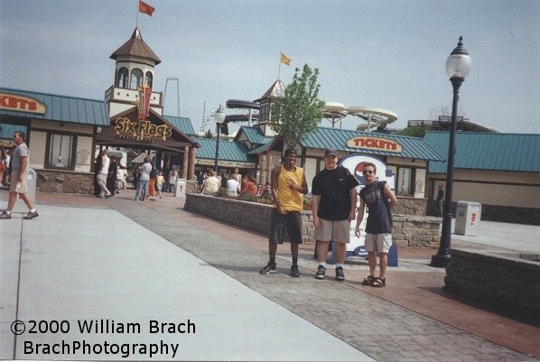 It's Opening Day 2000!  Brandon Finch, ME and John Nimmo outside the park.