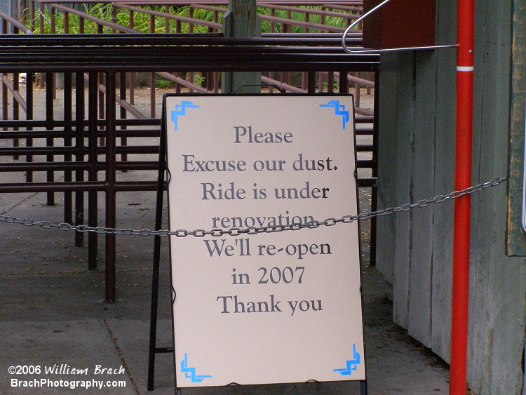 Predator had already been closed down for the remainder of the 2006 season.