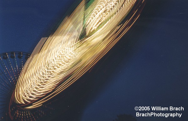 Silver Bullet in motion at night.