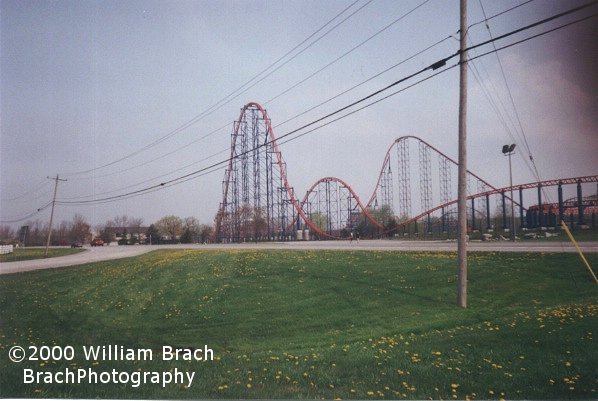 Superman: Ride of Steel fropm outside the park.