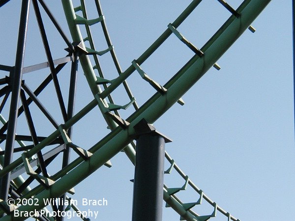 When Viper first opened in 1982, it was originally painted all black.  The track was painted green later and was restored to its original colors for the 2010 season.  All black.