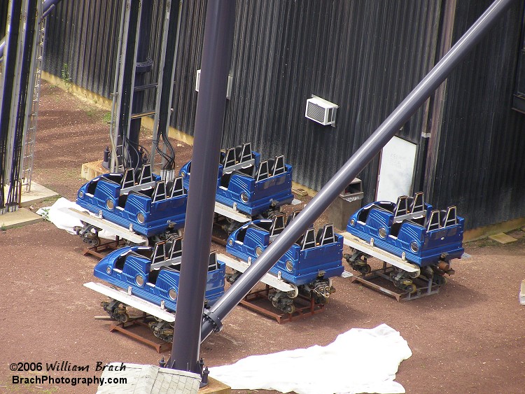 Train cars that have already been removed from the coaster.