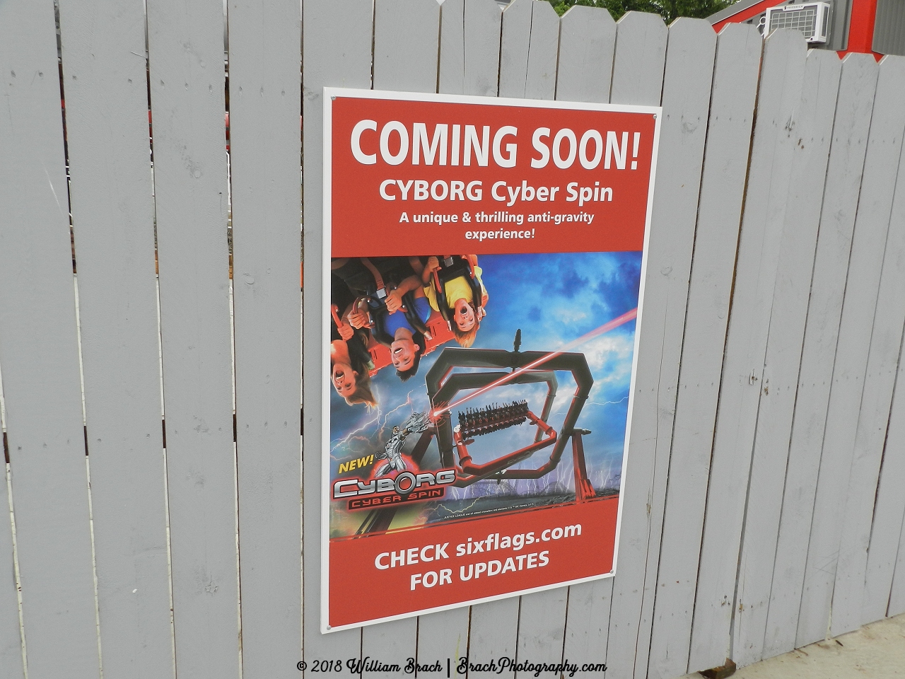 Sign advertising that the ride is coming soon.