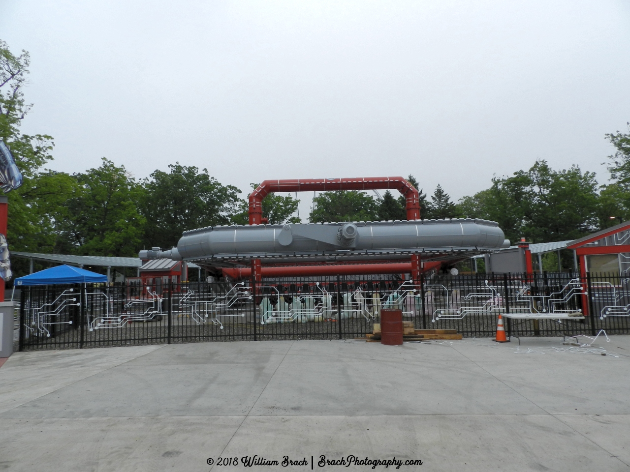 Looking over the construction fence at the new for 2018 ride.