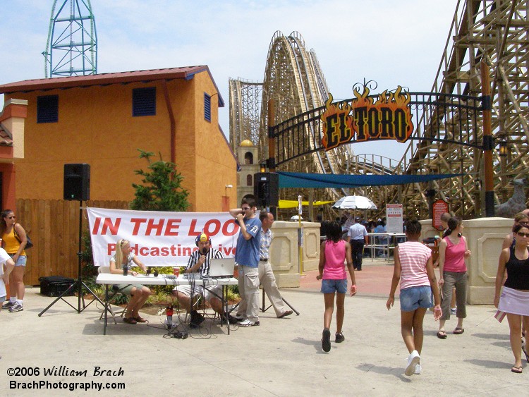 Entrance plaza to El Toro.  The Coaster Crew was there podcasting In The Loop Live that day!