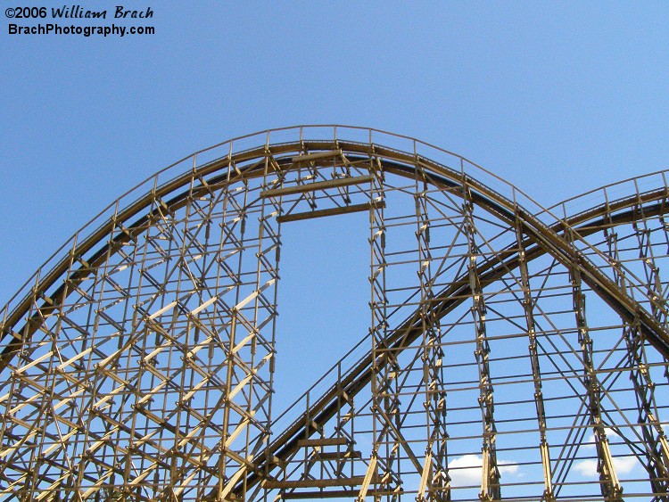 Huge wooden coaster.