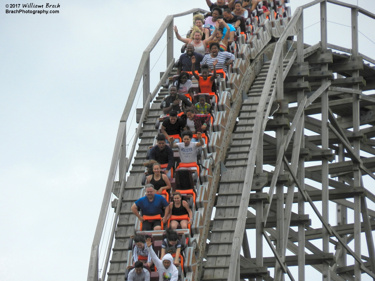 El Toro train going down the first drop.