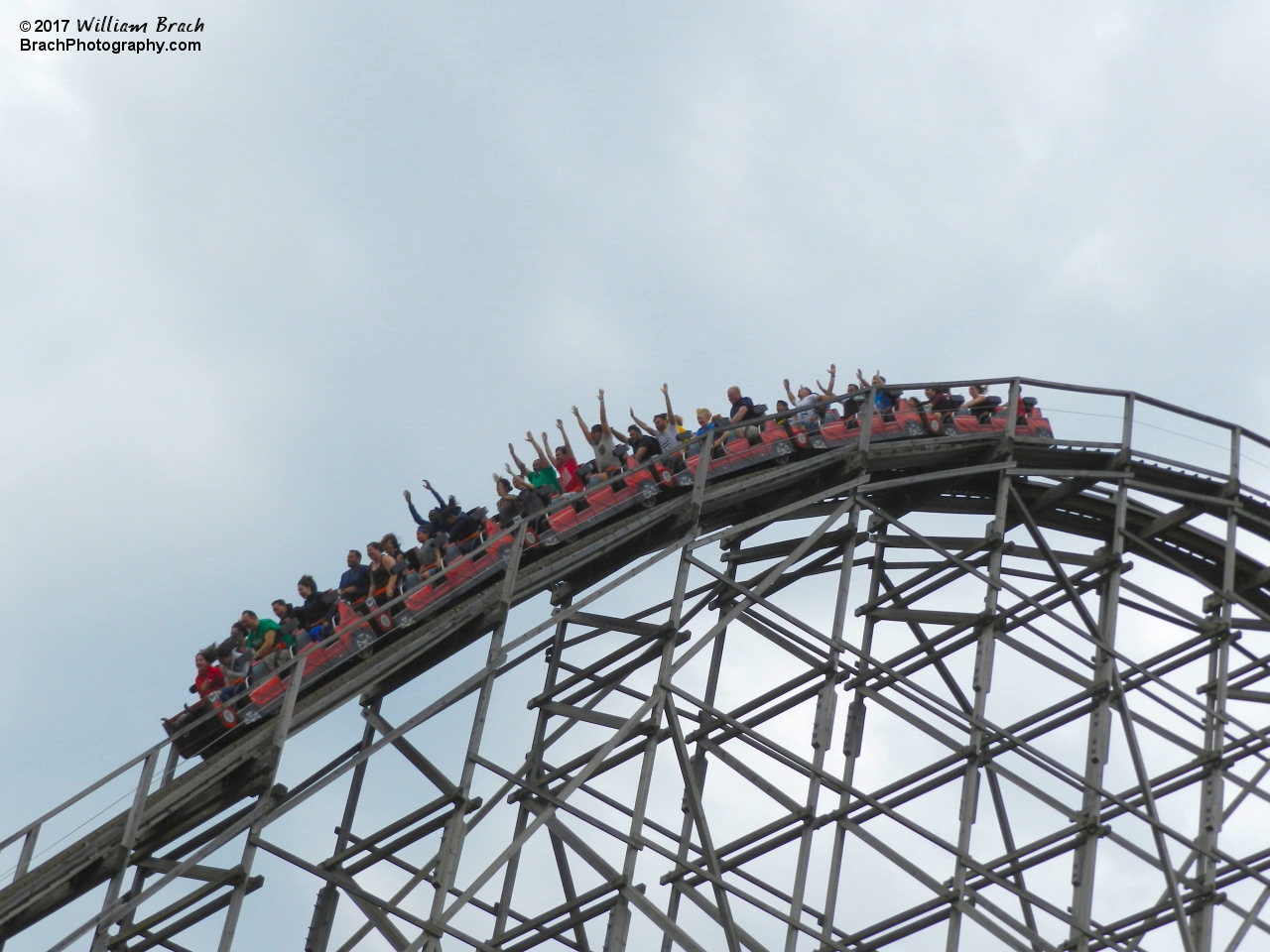 Train going down the first drop.