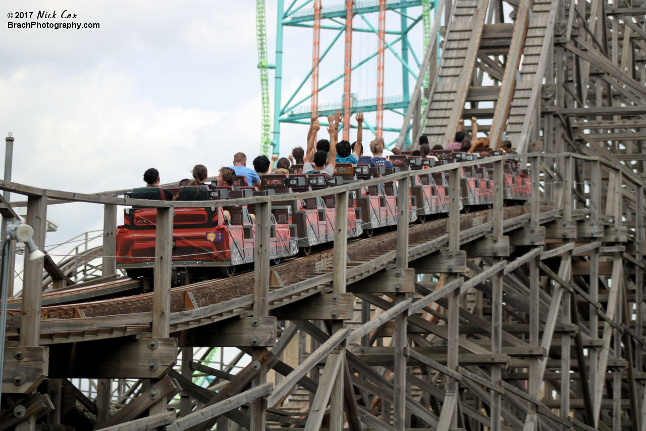 The train about halfway through the course.