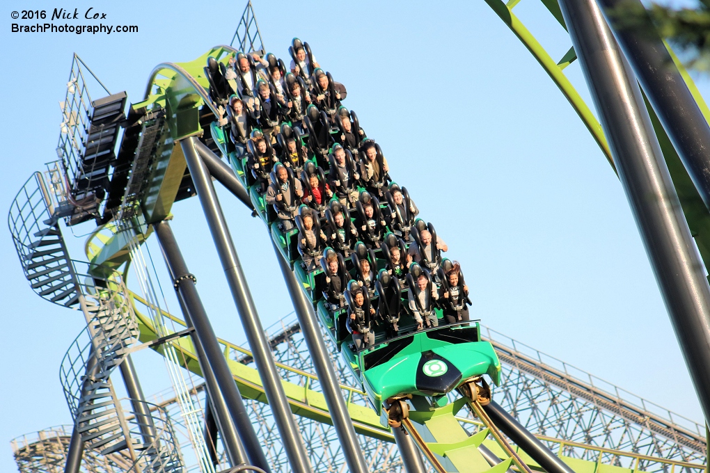 The train exiting the mid-course brake run.