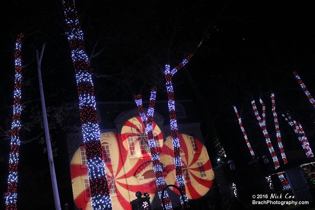 Lights around the park.