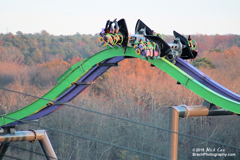 Riders flipping on one of the humps of the Joker.