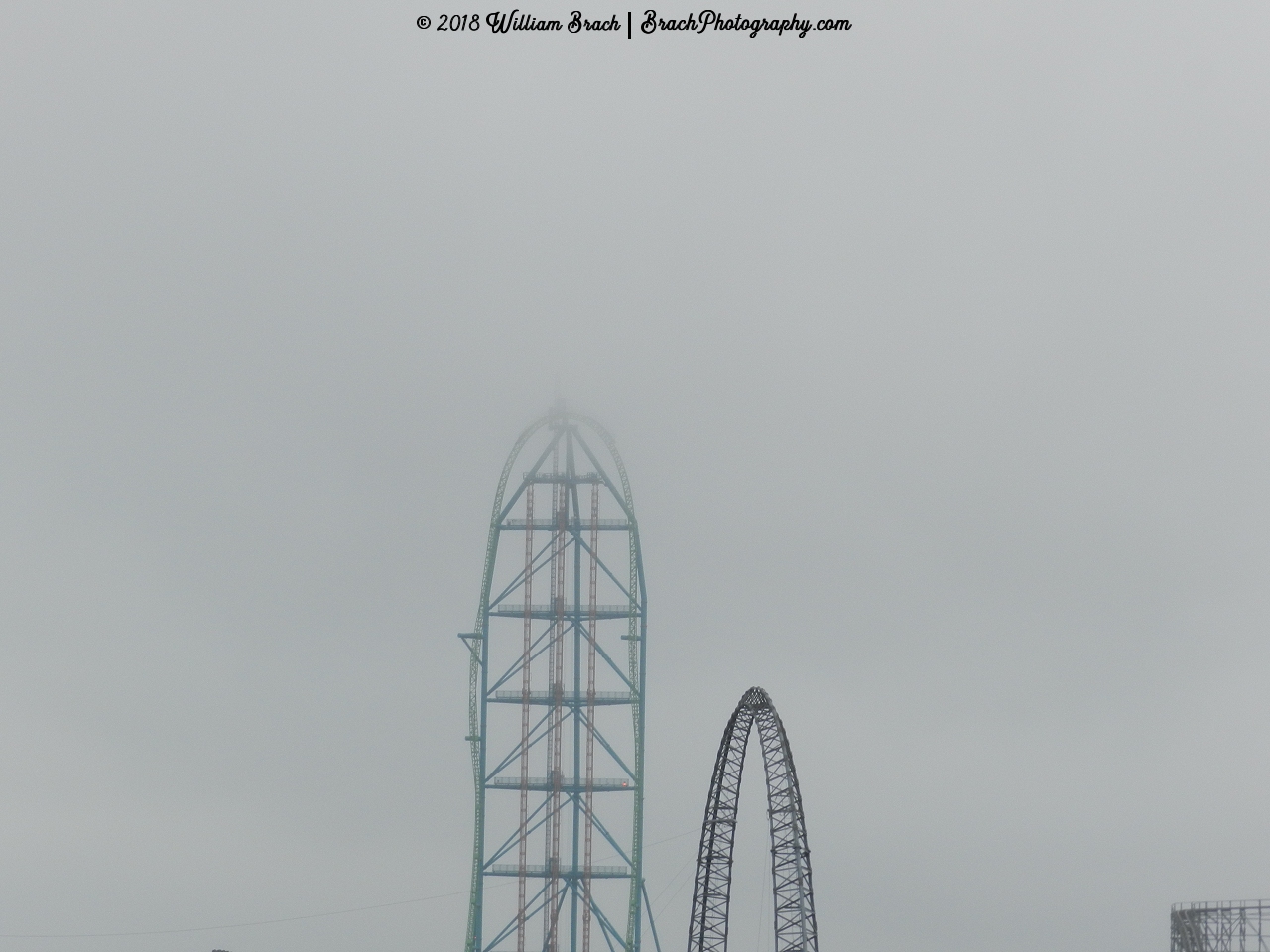 Kingda Ka hiding in the clouds!