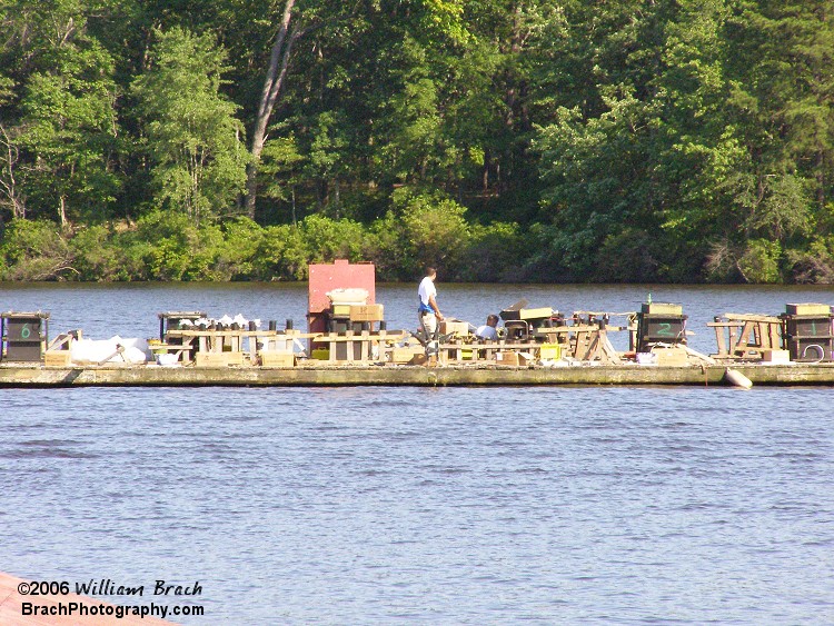 Setting up for the nightly fireworks show....