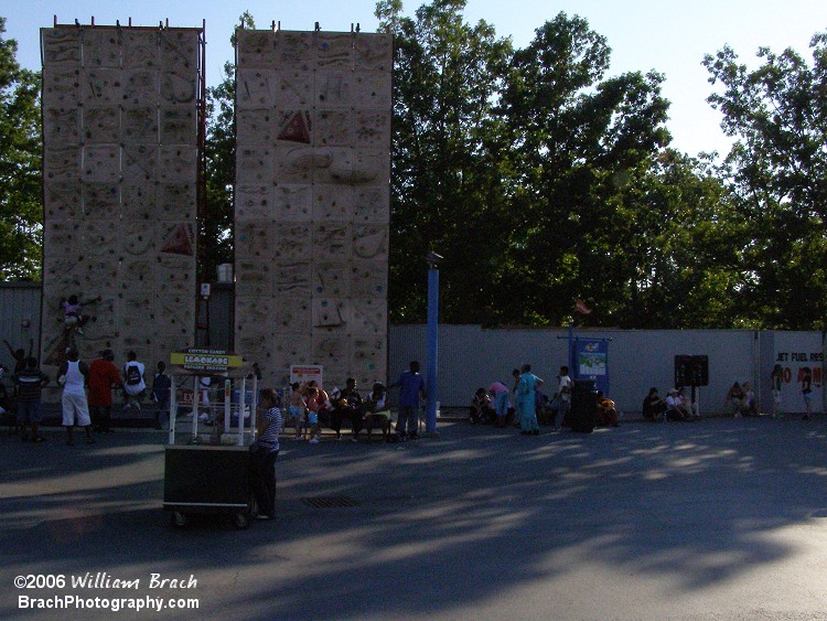 Upcharge Rock climbing walls at Six Flags Great Adventure.