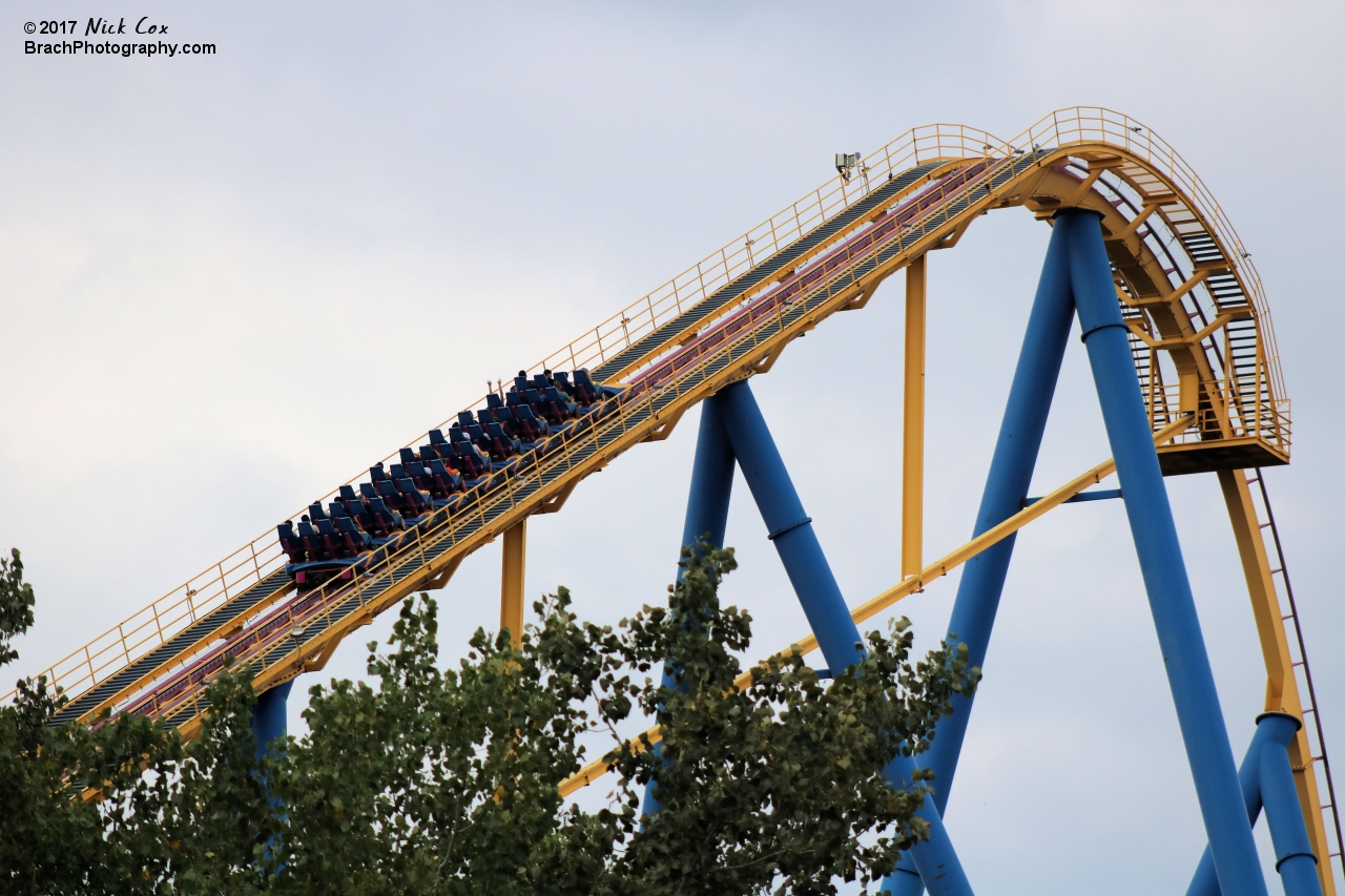 The train going up the lift hill.