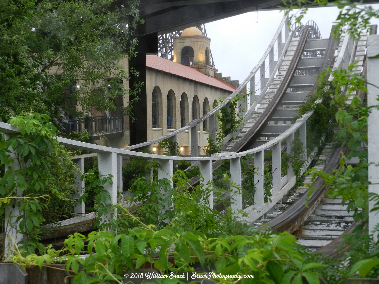 Nature is slowly reclaiming this part of the coaster.  It's really disheartening to see any ride get reclaimed by nature.