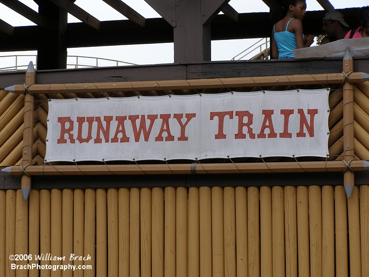 Runaway Train's station sign.