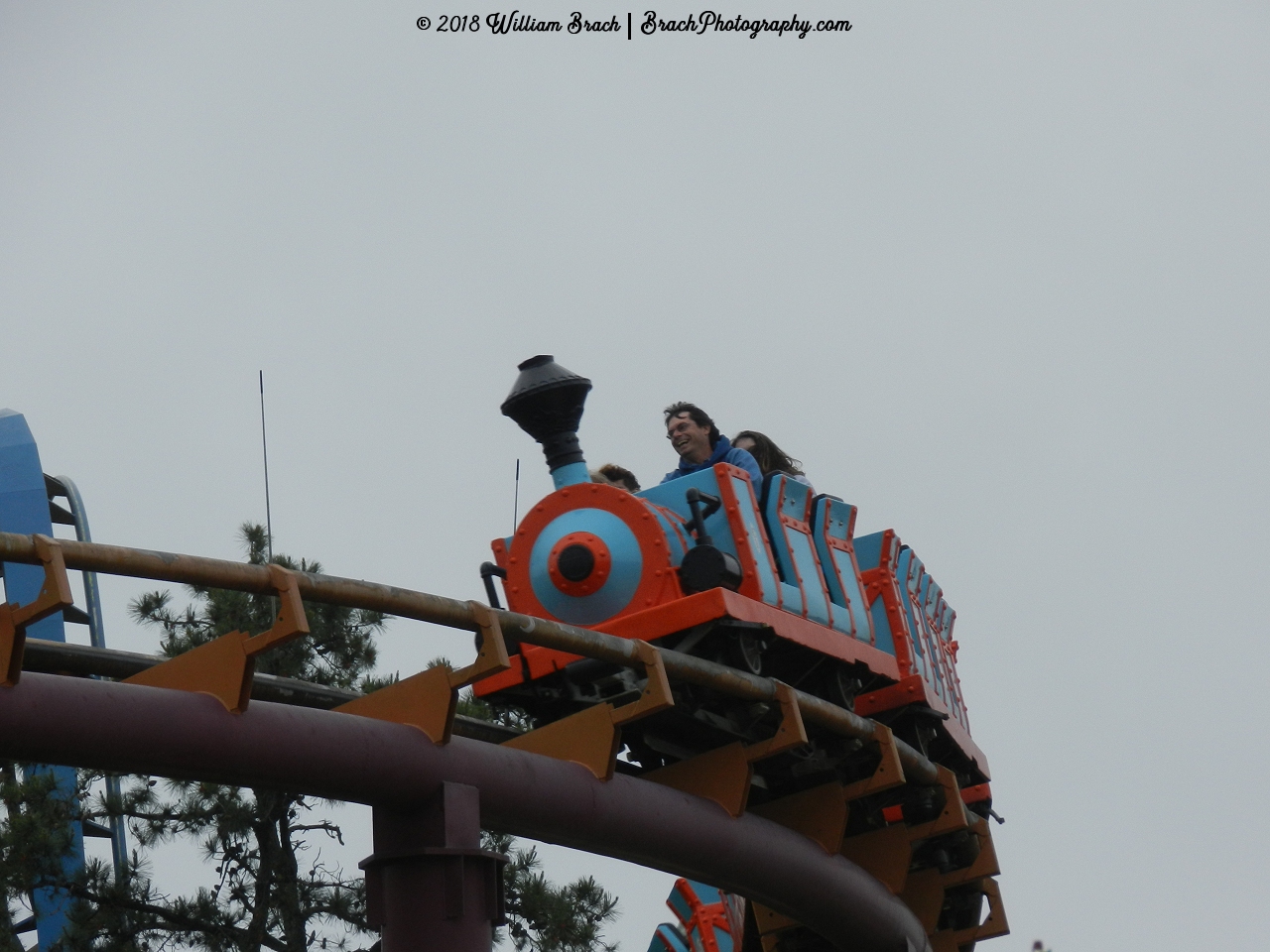 Runaway Mine Train running the course.