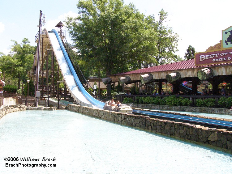 Log flume finale at Six Flags Great Adventure.