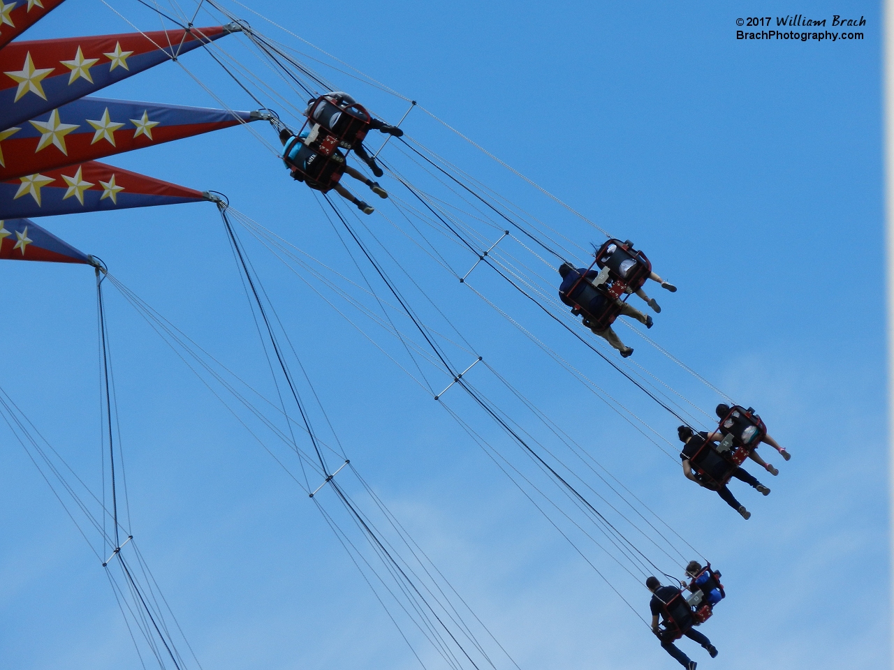 Riders up in the air on SkyScreamer.