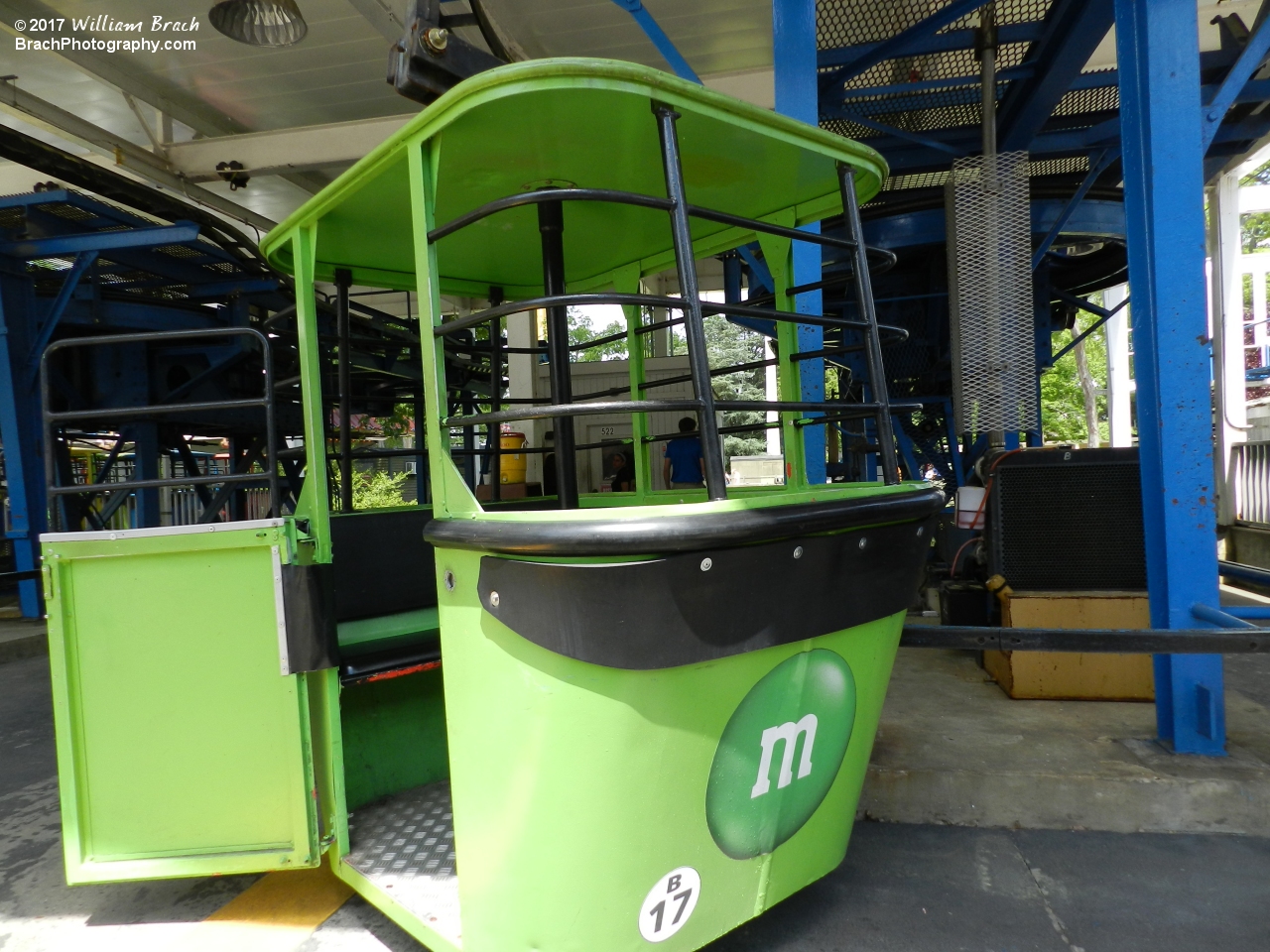 The green M&M's tub on the Skyway.