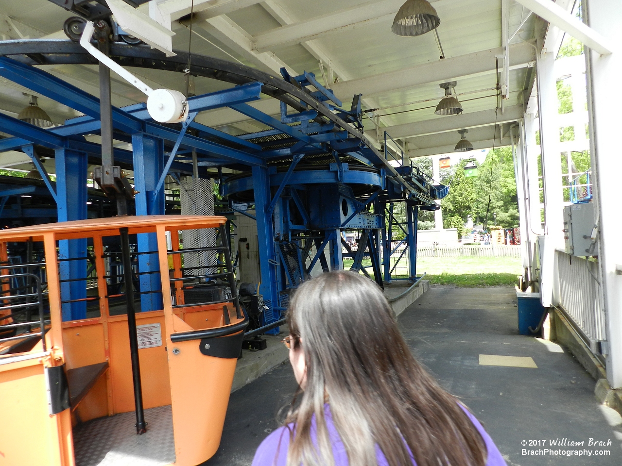 We got to ride in an orange M&M tub on the Skyway that day we visited.