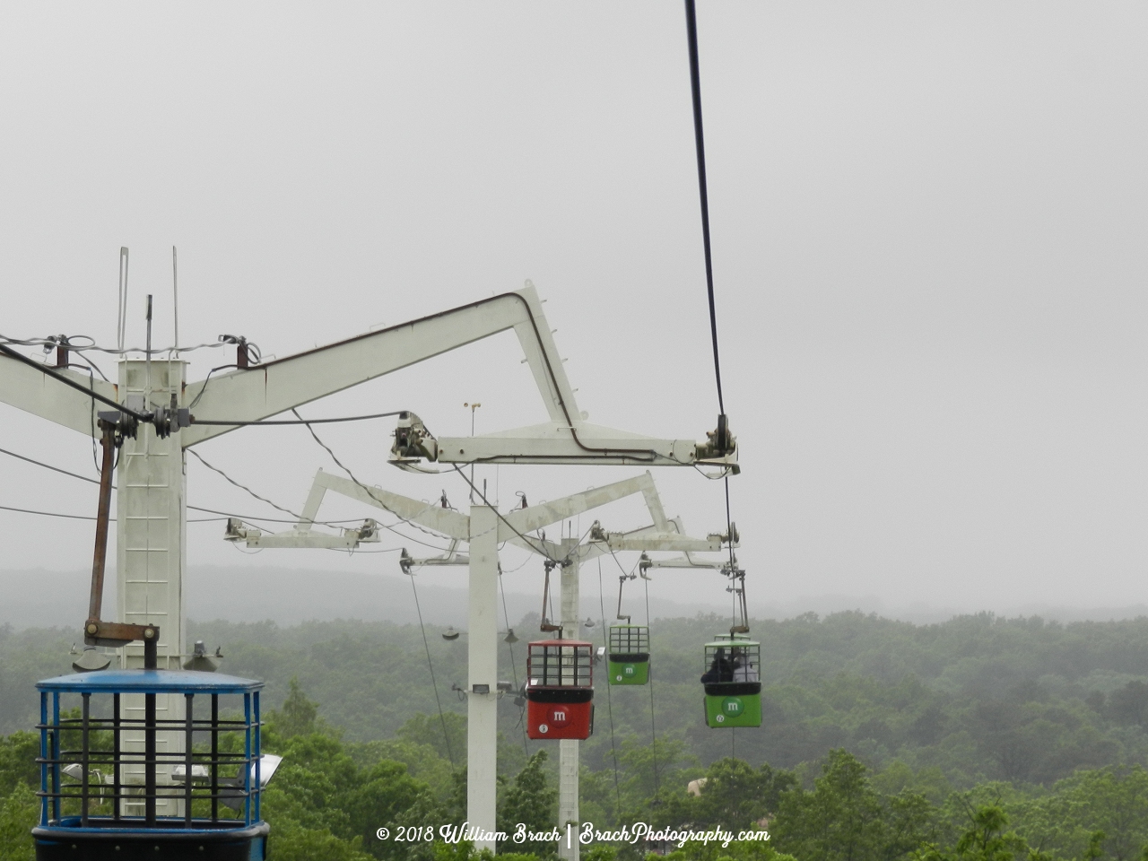 Taking a ride on the Von Roll Skyway at Six Flags Great Adventure.