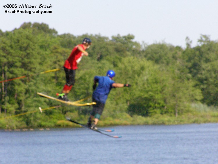 These skiiers are catching some major air!