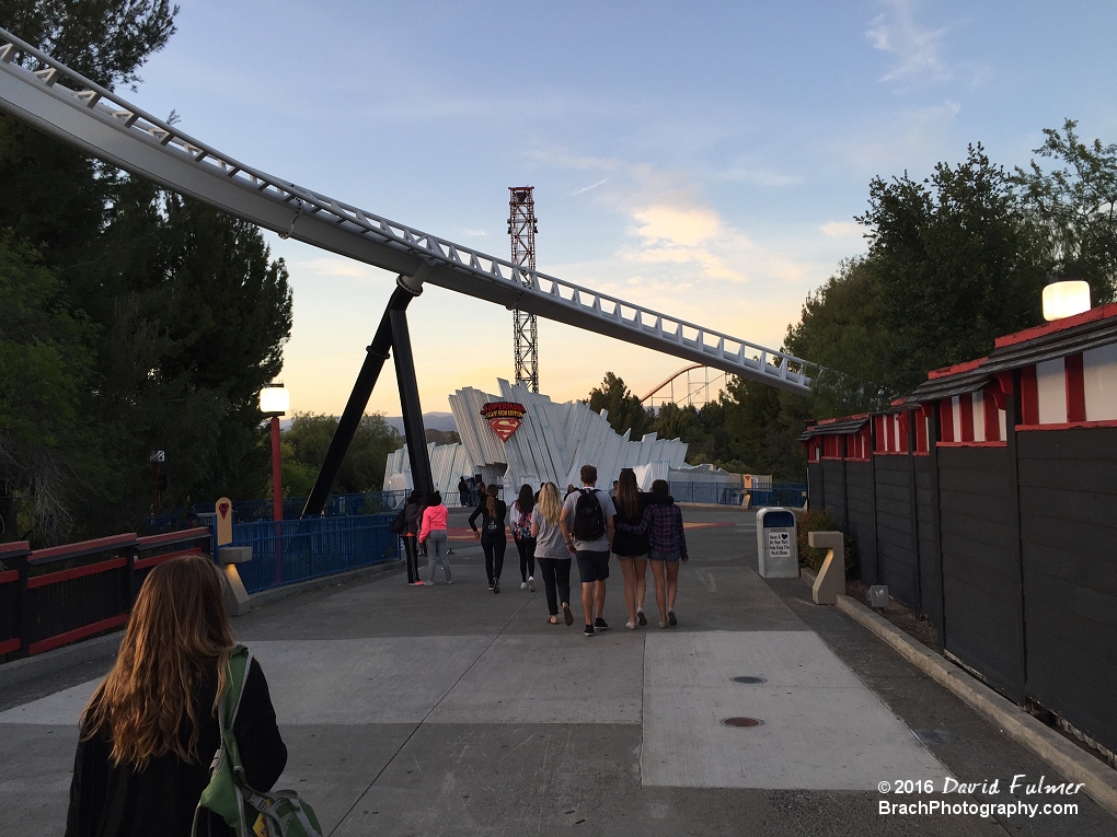 Full Throttle goes over the Superman plaza.