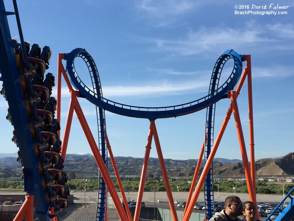 Train going into another drop before the Cobra Roll.