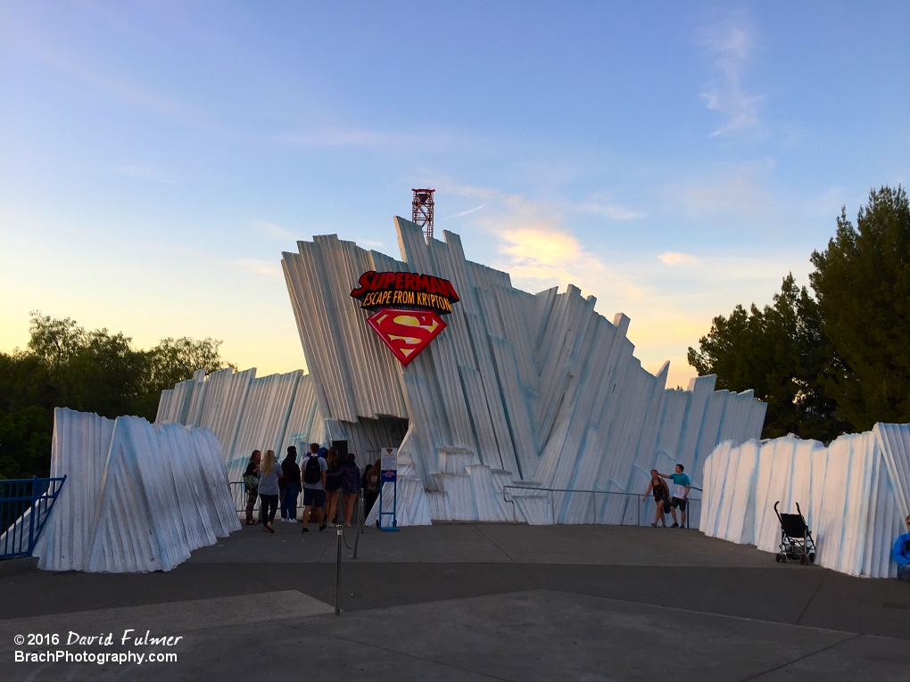 Here is the entrance to Superman Escape From Krypton.