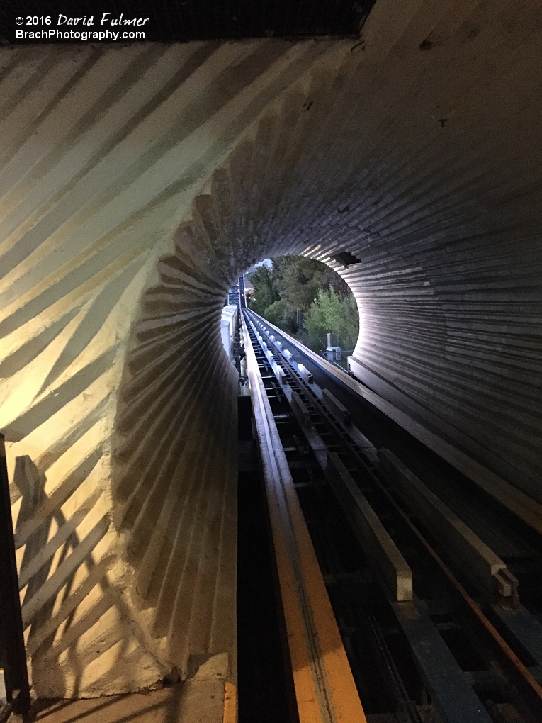 Looking down the launch tunnel.