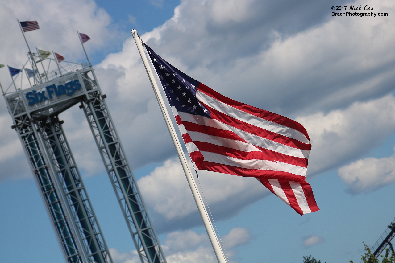 An American Flag outside the park.