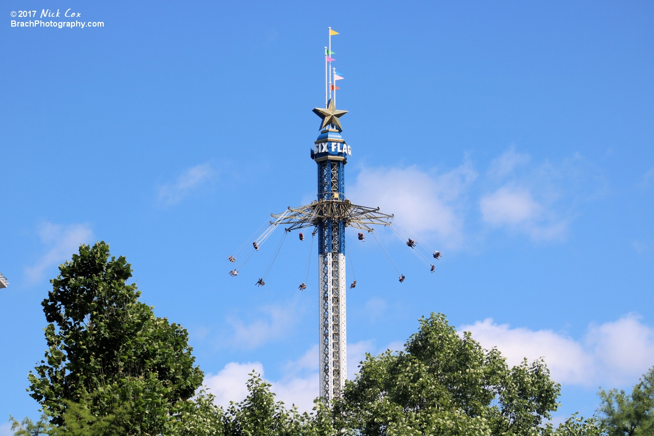 The ride at the top of the 400 ftoot structure.