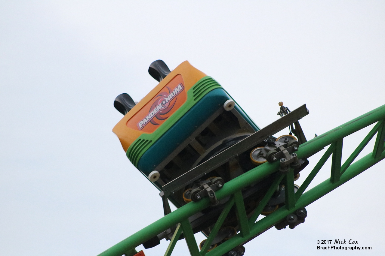 The coaster spinning and coaster.