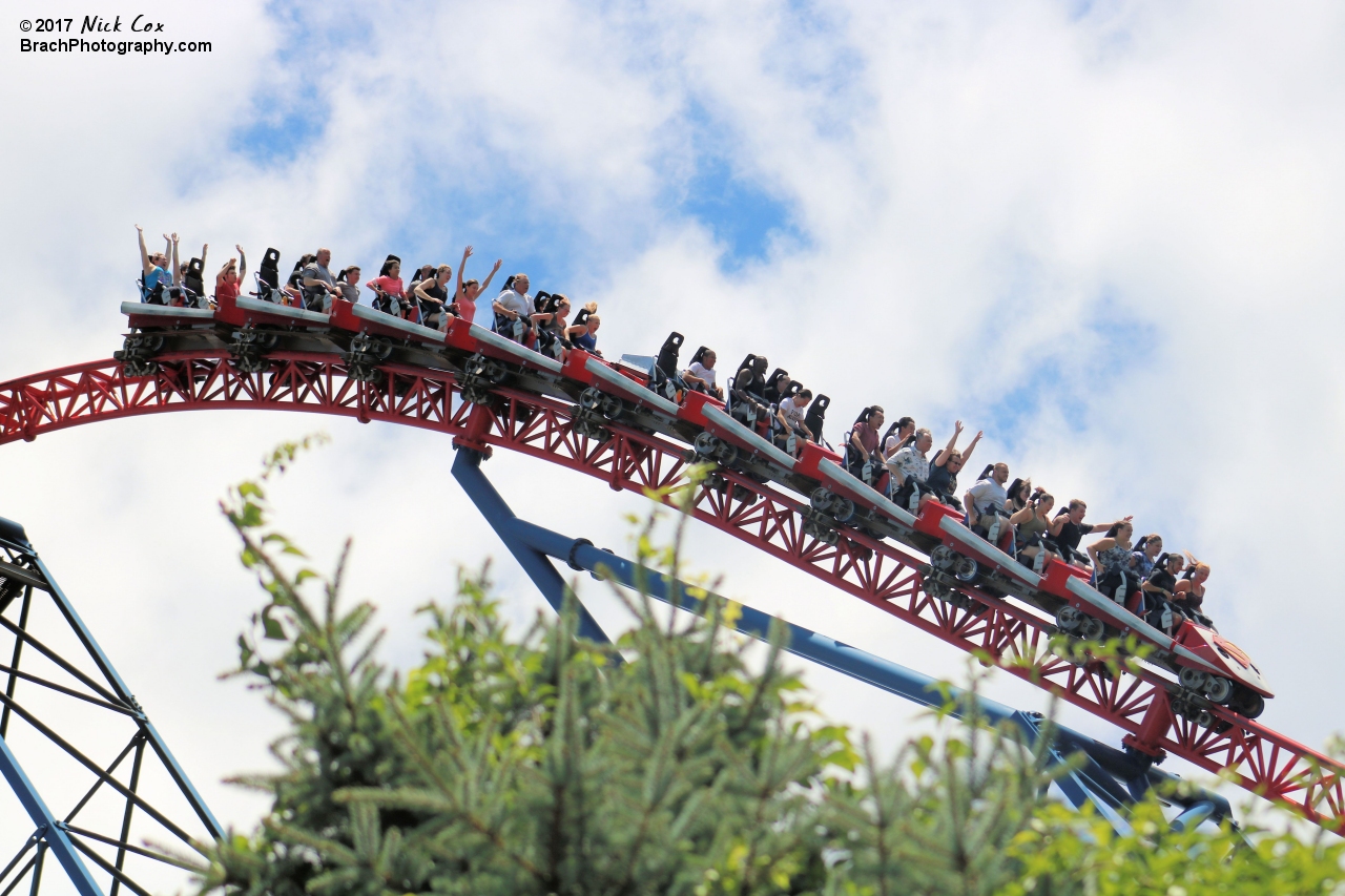 The train going down a drop.