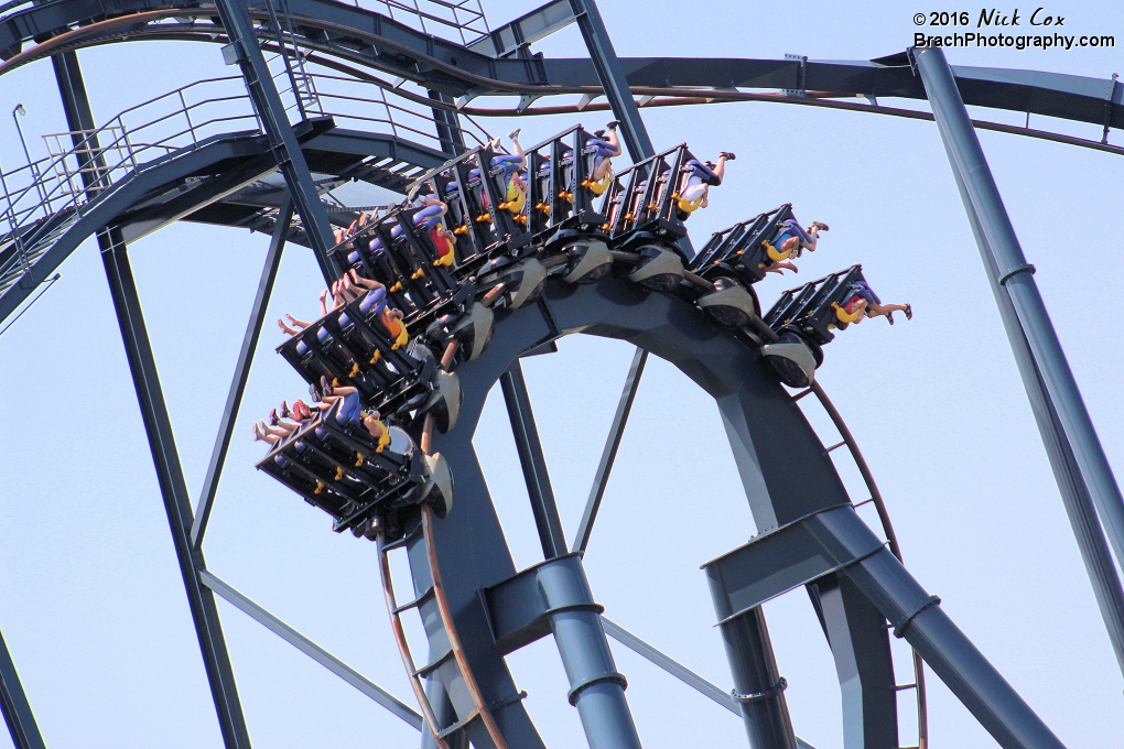 The train going through the vertical loop.